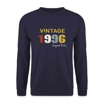 Original parts 1996 - 28th Anniversary Gift - Unisex Sweatshirt - navy - Front - Alina (178cm) & Michal (187cm)