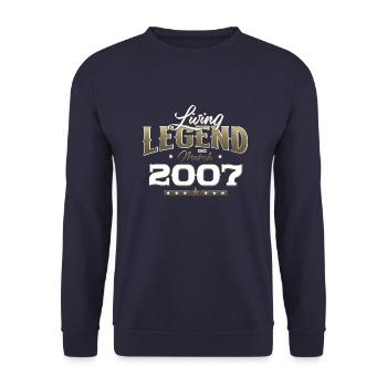 18. Geburtstag Geschenk Mann Vintage März 2007 - Unisex Pullover - Navy - Vorne - Alina (178cm) & Michal (187cm)