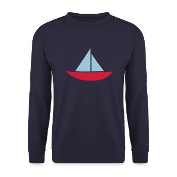 Sail boat paper boat Captain Sailor - Unisex Sweatshirt - navy - Front - Alina (178cm) & Michal (187cm)