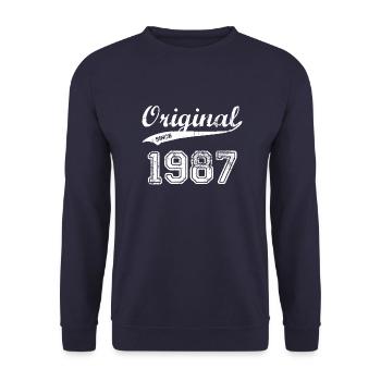 1987 - Unisex Pullover - Navy - Vorne - Alina (178cm) & Michal (187cm)