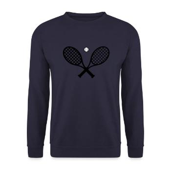 Raquette de tennis et balle de tennis - Sweat-shirt Unisexe - marine - Devant - Alina (178cm) & Michal (187cm)