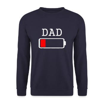 DAD Low Battery Energy T-Shirt BLACK LABELED - Unisex Sweatshirt - navy - Front - Alina (178cm) & Michal (187cm)