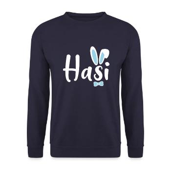 Hasi - Unisex Pullover - Navy - Vorne - Alina (178cm) & Michal (187cm)