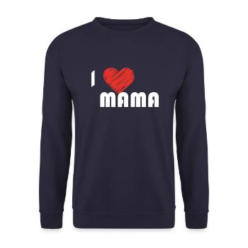 i love mama blanc ,tshirt ,je t'aime mama - Sweat-shirt Unisexe - marine - Devant - Alina (178cm) & Michal (187cm)