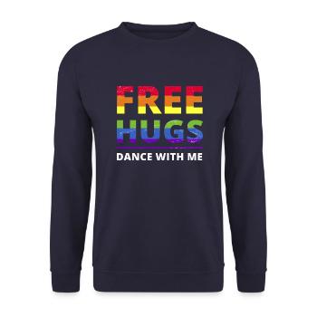 free hugs dance lgbtq gay lesbian festival - Unisex Pullover - Navy - Vorne - Alina (178cm) & Michal (187cm)