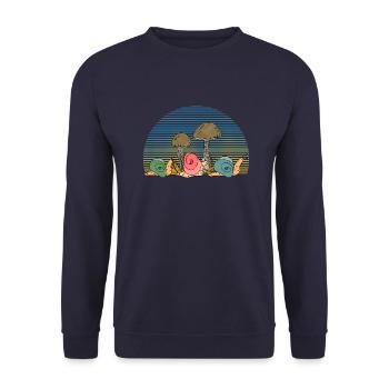 Schnecken - Unisex Pullover - Navy - Vorne - Alina (178cm) & Michal (187cm)