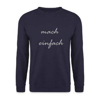 mach einfach - Unisex Pullover - Navy - Vorne - Alina (178cm) & Michal (187cm)
