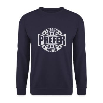 I prefer not to - Unisex Sweatshirt - navy - Front - Alina (178cm) & Michal (187cm)