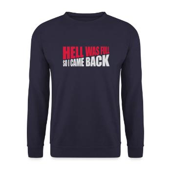 l’enfer était plein Citation - Sweat-shirt Unisexe - marine - Devant - Alina (178cm) & Michal (187cm)