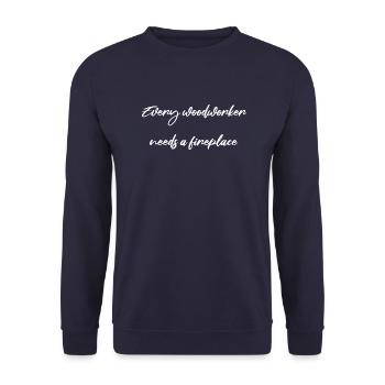 arborists happy union carpenter - Unisex Pullover - Navy - Vorne - Alina (178cm) & Michal (187cm)