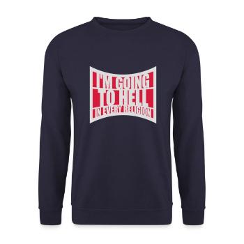 in going to hell - Unisex Sweatshirt - navy - Front - Alina (178cm) & Michal (187cm)