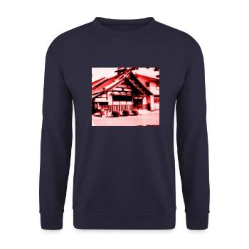 Temple in Nara, Japan. - Unisex Sweatshirt - navy - Front - Alina (178cm) & Michal (187cm)
