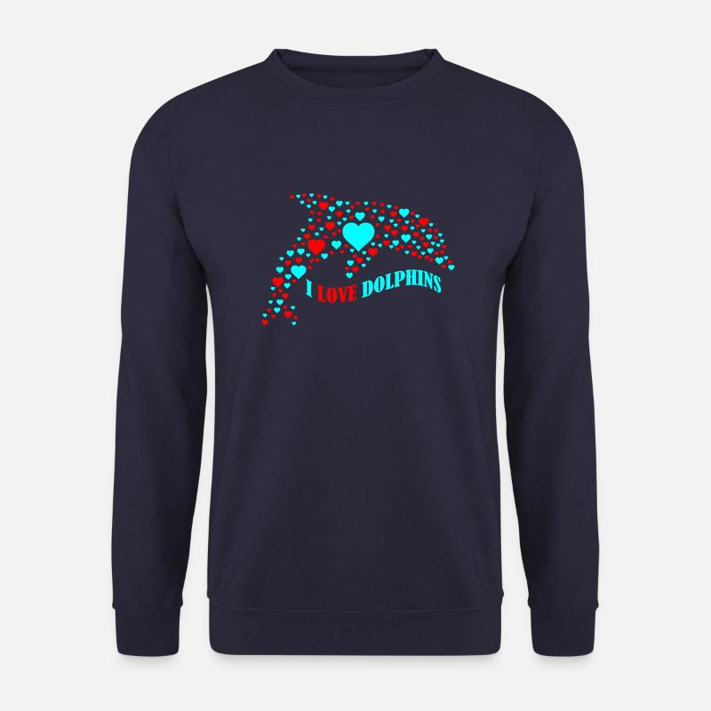 i love dolphins - Unisex Pullover - Navy