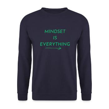 MINDSET IS EVERTHING - Unisex Pullover - Navy - Vorne - Alina (178cm) & Michal (187cm)