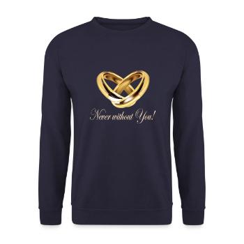 Heart of Rings, Never without You Saying - Unisex Sweatshirt - navy - Front - Alina (178cm) & Michal (187cm)