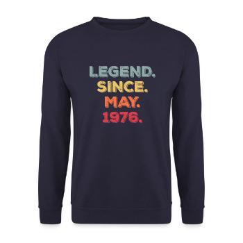 LEGEND SINCE MAY 1976 - Unisex Sweatshirt - navy - Front - Alina (178cm) & Michal (187cm)