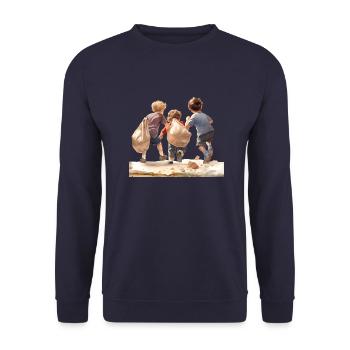 Experiencing a happy childhood - Unisex Sweatshirt - navy - Front - Alina (178cm) & Michal (187cm)
