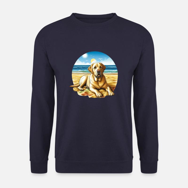 Laborhund am Strand Zeichnung - Unisex Pullover - Navy