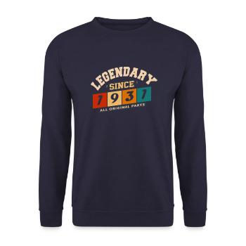 Légendaire depuis 1931 vintage rétro anniversaire - Sweat-shirt Unisexe - marine - Devant - Alina (178cm) & Michal (187cm)