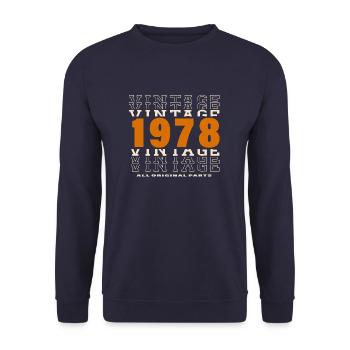 1978: Vintage - 46th Anniversary - Unisex Sweatshirt - navy - Front - Alina (178cm) & Michal (187cm)