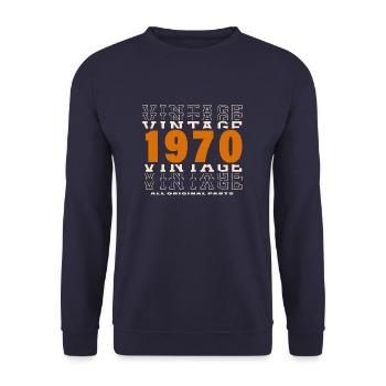 1970: Vintage - 54th Anniversary - Unisex Sweatshirt - navy - Front - Alina (178cm) & Michal (187cm)