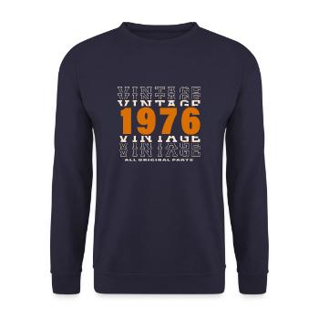 1976: Vintage - 48th Anniversary - Unisex Sweatshirt - navy - Front - Alina (178cm) & Michal (187cm)