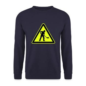 Road construction sign construction site 1 - Unisex Sweatshirt - navy - Front - Alina (178cm) & Michal (187cm)