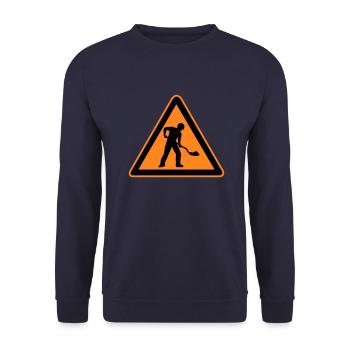 Panneau chantier de construction de route - Sweat-shirt Unisexe - marine - Devant - Alina (178cm) & Michal (187cm)