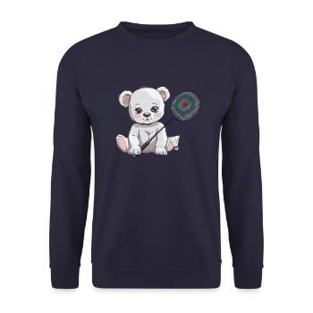 Teddy Tennis Joueur de Tennis Raquette de Tennis Enfant - Sweat-shirt Unisexe - marine - Devant - Alina (178cm) & Michal (187cm)