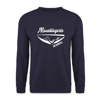 Mosaiklegerin Rente Rentnerin Mosaikleger Rentner - Unisex Pullover - Navy - Vorne - Alina (178cm) & Michal (187cm)