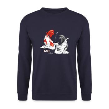 Two Koi fishes. Koi vibes - Unisex Sweatshirt - navy - Front - Alina (178cm) & Michal (187cm)