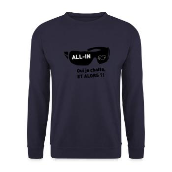 Chance - Unisex Sweatshirt - navy - Front - Alina (178cm) & Michal (187cm)