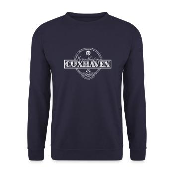 Heimathafen Cuxhaven - Unisex Pullover - Navy - Vorne - Alina (178cm) & Michal (187cm)