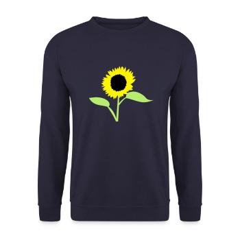 Sommer-Sonnenblumengelb mit offenen Blätter - Unisex Pullover - Navy - Vorne - Alina (178cm) & Michal (187cm)