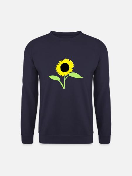 Sommer-Sonnenblumengelb mit offenen Blätter - Unisex Pullover - Navy