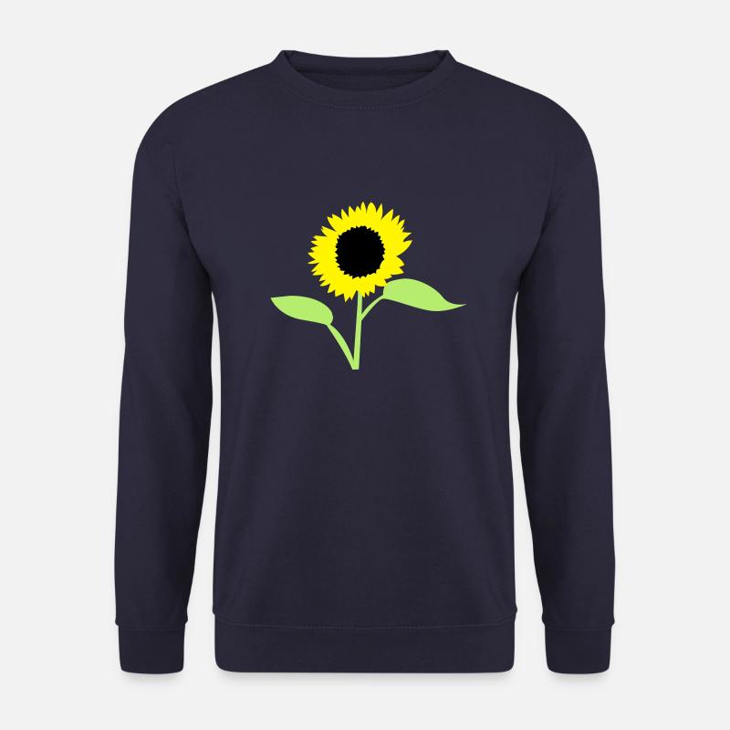 Sommer-Sonnenblumengelb mit offenen Blätter - Unisex Pullover - Navy