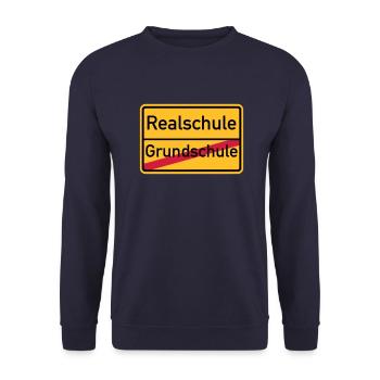 Realschule - Unisex Pullover - Navy - Vorne - Alina (178cm) & Michal (187cm)