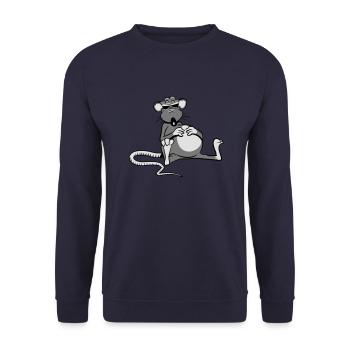Rat tired tired sunglasses - Unisex Sweatshirt - navy - Front - Alina (178cm) & Michal (187cm)