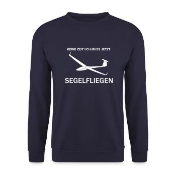 Keine Zeit Segelflieger Segelfliegen lustig Pilot - Unisex Pullover - Navy - Vorne - Alina (178cm) & Michal (187cm)