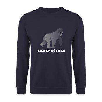 Silberrücken | Gorilla - Unisex Pullover - Navy - Vorne - Alina (178cm) & Michal (187cm)