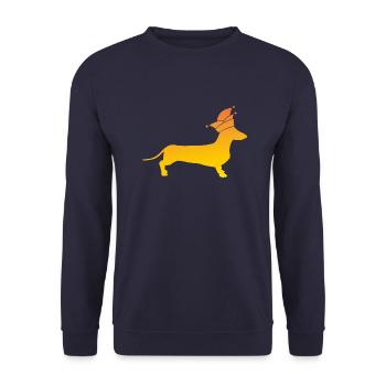 Dackel Alaaf - Unisex Pullover - Navy - Vorne - Alina (178cm) & Michal (187cm)