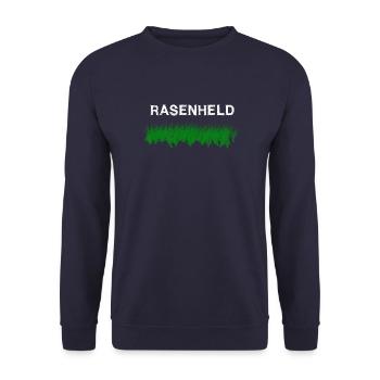 Rasenheld - Gartenarbeit ist sein Revier - Unisex Pullover - Navy - Vorne - Alina (178cm) & Michal (187cm)