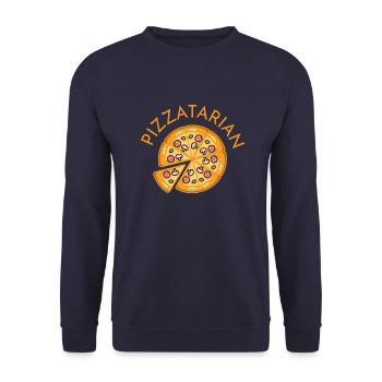 pizzatarian - Sweat-shirt Unisexe - marine - Devant - Alina (178cm) & Michal (187cm)