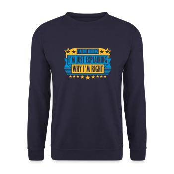 I m not arguing - Unisex Sweatshirt - navy - Front - Alina (178cm) & Michal (187cm)