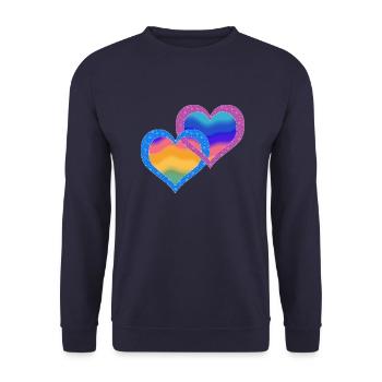 Herz - Unisex Pullover - Navy - Vorne - Alina (178cm) & Michal (187cm)