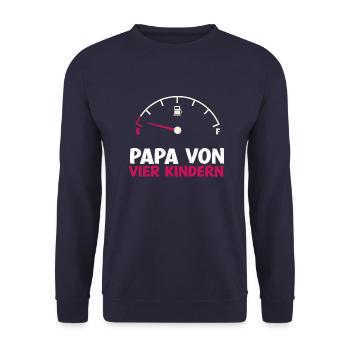 Tank leer Papa von 4 Kindern Vater Vatertag Kind - Unisex Pullover - Navy - Vorne - Alina (178cm) & Michal (187cm)