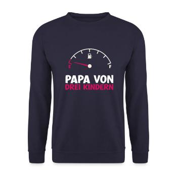 Tank leer Papa von 3 Kindern Vater Vatertag Kind - Unisex Pullover - Navy - Vorne - Alina (178cm) & Michal (187cm)