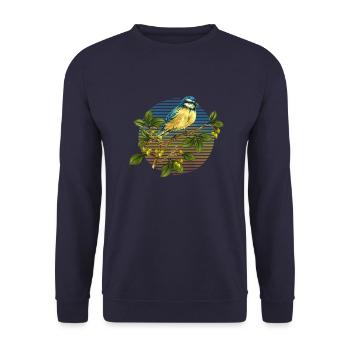 Colorful bird - Unisex Sweatshirt - navy - Front - Alina (178cm) & Michal (187cm)