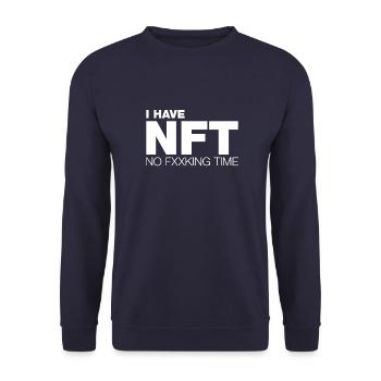 I have no f**king time(NFT) - Unisex Sweatshirt - navy - Front - Alina (178cm) & Michal (187cm)