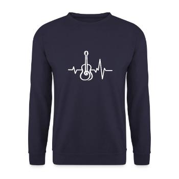 Guitar Heartbeat - Unisex Sweatshirt - navy - Front - Alina (178cm) & Michal (187cm)